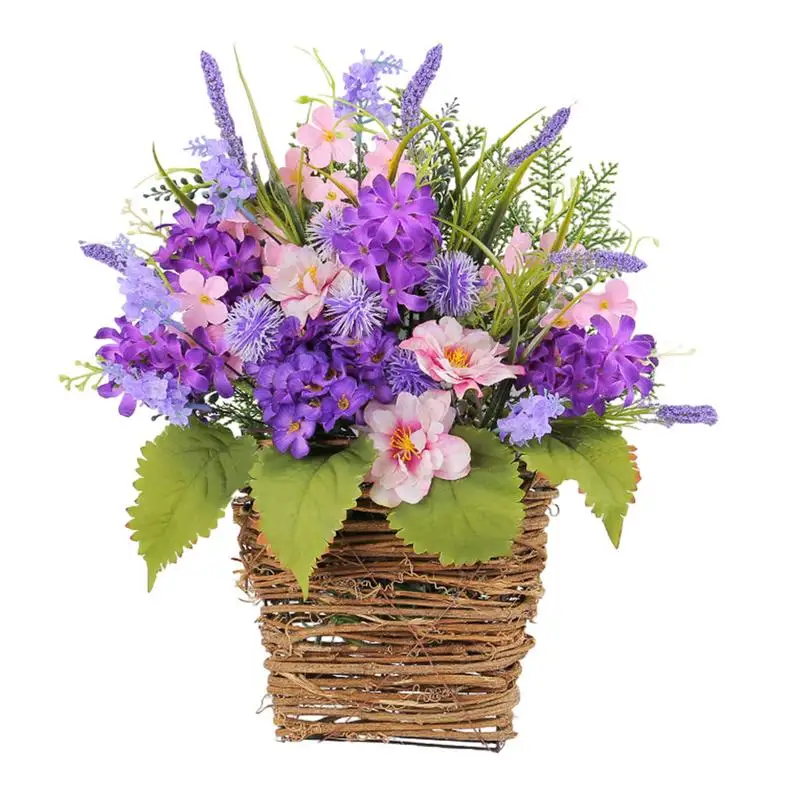 Artificial Flower Basket Lavender Basket Rustic Colorful Elegant UV Resistant Artificial Flower Hanger For The Decoration
Artificial Flower Basket Lavender Basket Rustic Colorful Elegant UV Resistant Artificial Flower Hanger For The Decoration