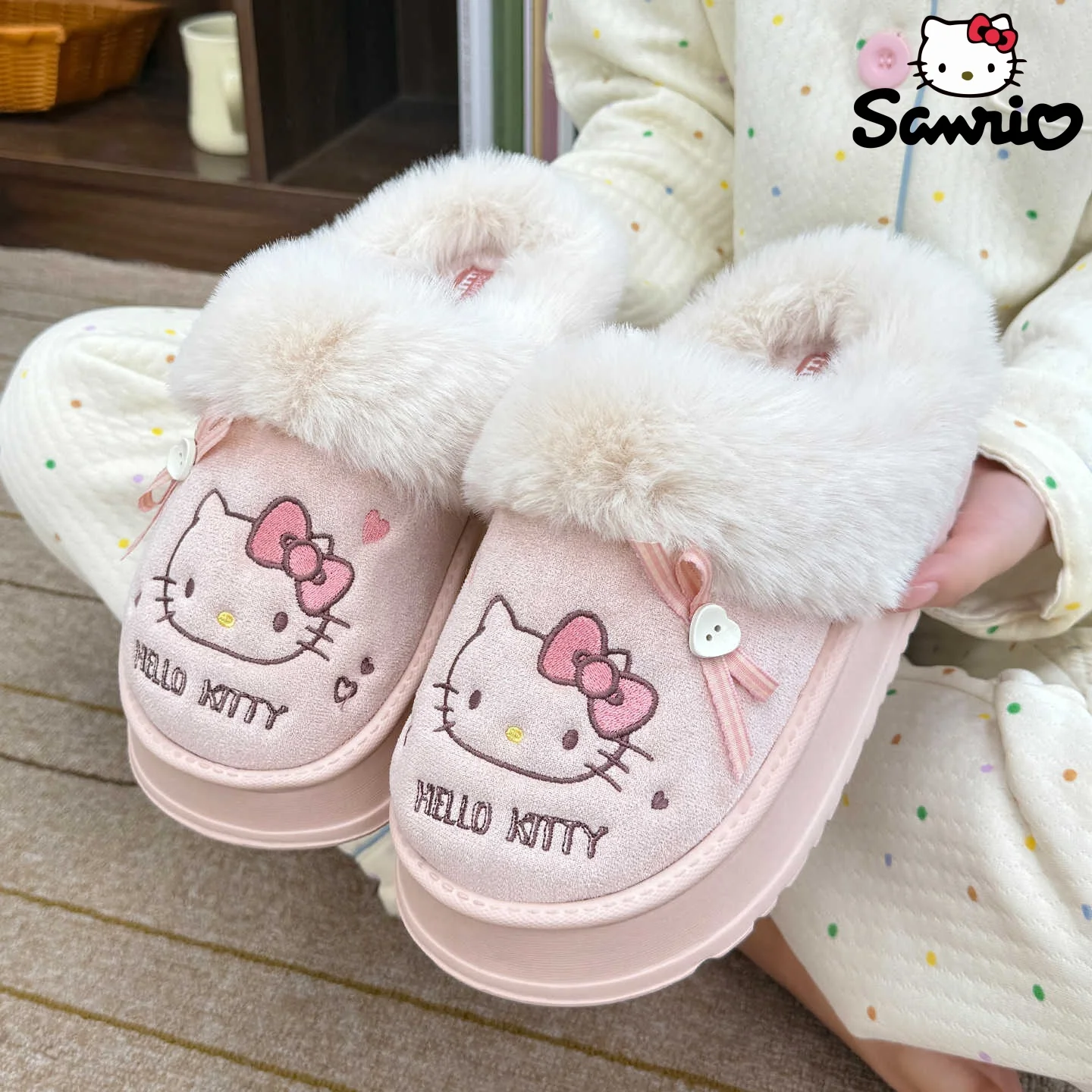 2026 New Sanrio Hello Kitty Winter Home Warmth Thick Sole Female Slippers Cute Cat Kitty Good Quality Shoes Anime Peripherals
2026 New Sanrio Hello Kitty Winter Home Warmth Thick Sole Female Slippers Cute Cat Kitty Good Quality Shoes Anime Peripherals