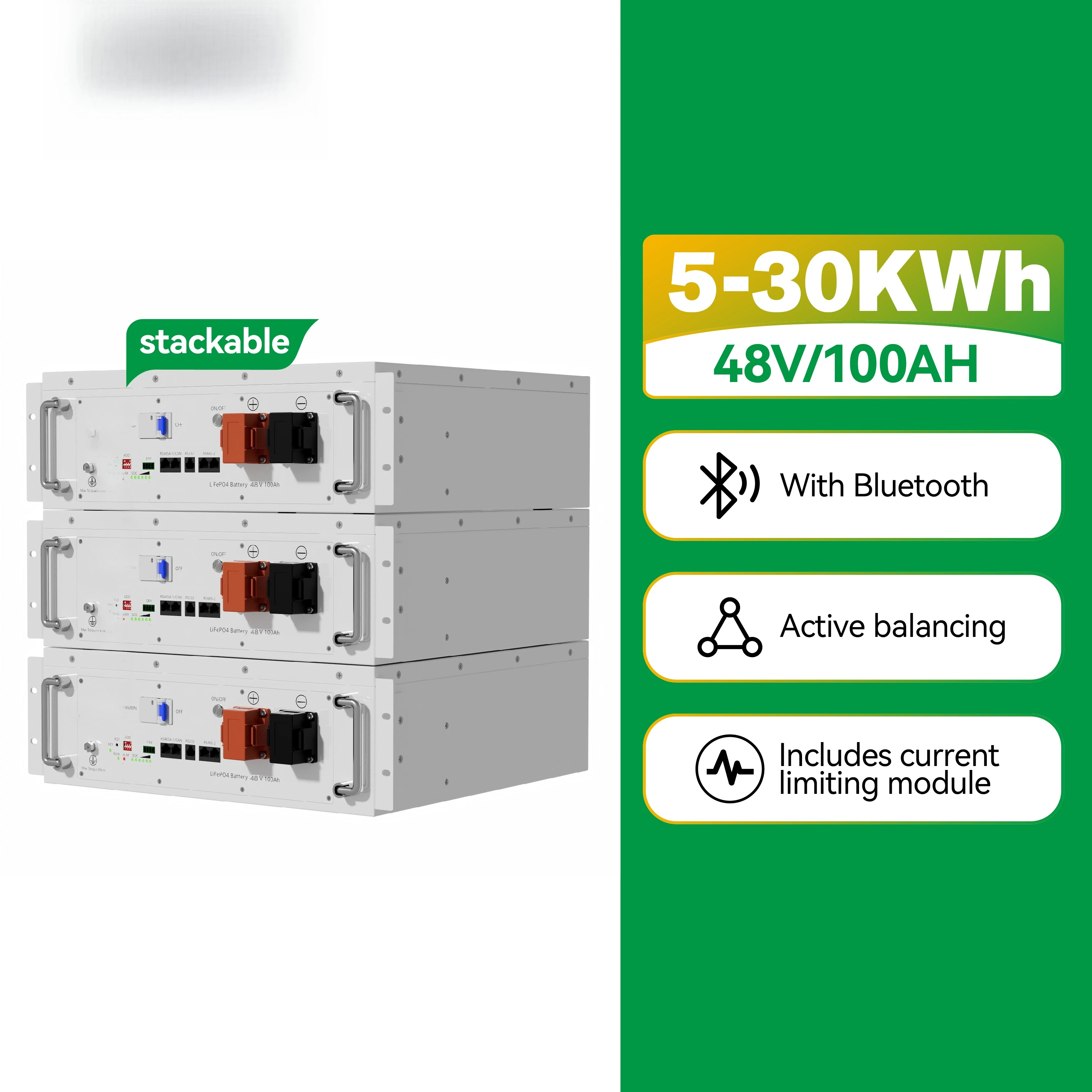 Active Balancing High Capacity 5kw Home LiFePO4 Power Wall System 48V 100Ah Stackable Lithium Ion Solar Battery
Active Balancing High Capacity 5kw Home LiFePO4 Power Wall System 48V 100Ah Stackable Lithium Ion Solar Battery
