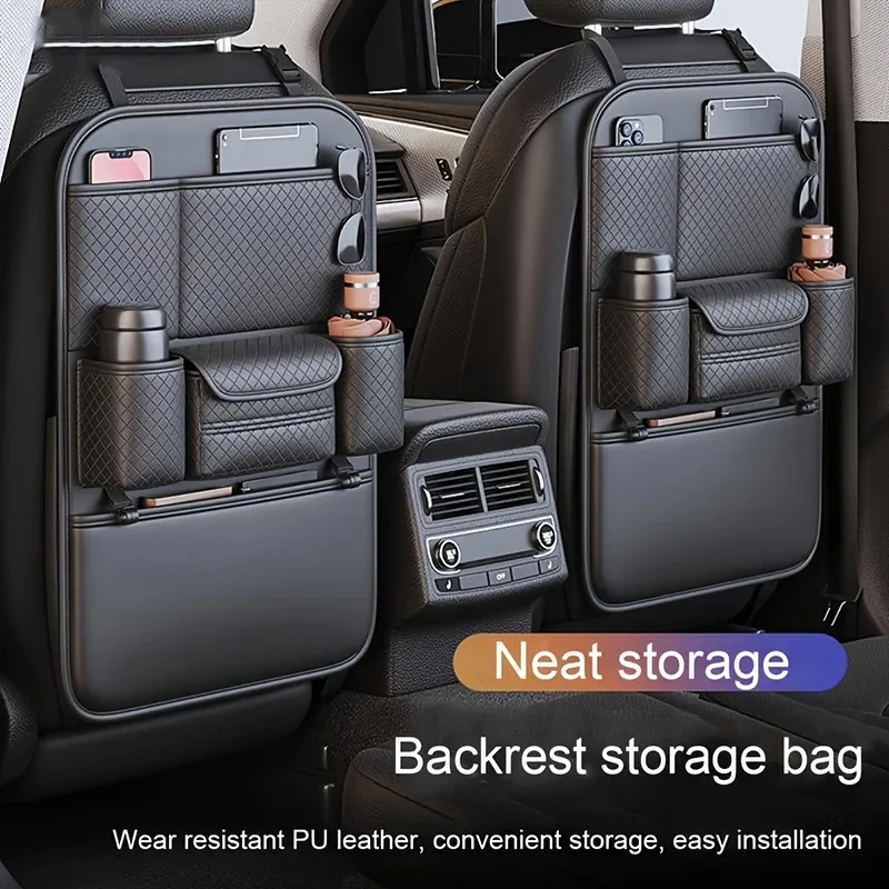Luxury Faux Leather Car Seat Back Organizer - Spacious Storage Bag with Multiple Pockets, Easy Access Design
Luxury Faux Leather Car Seat Back Organizer - Spacious Storage Bag with Multiple Pockets, Easy Access Design