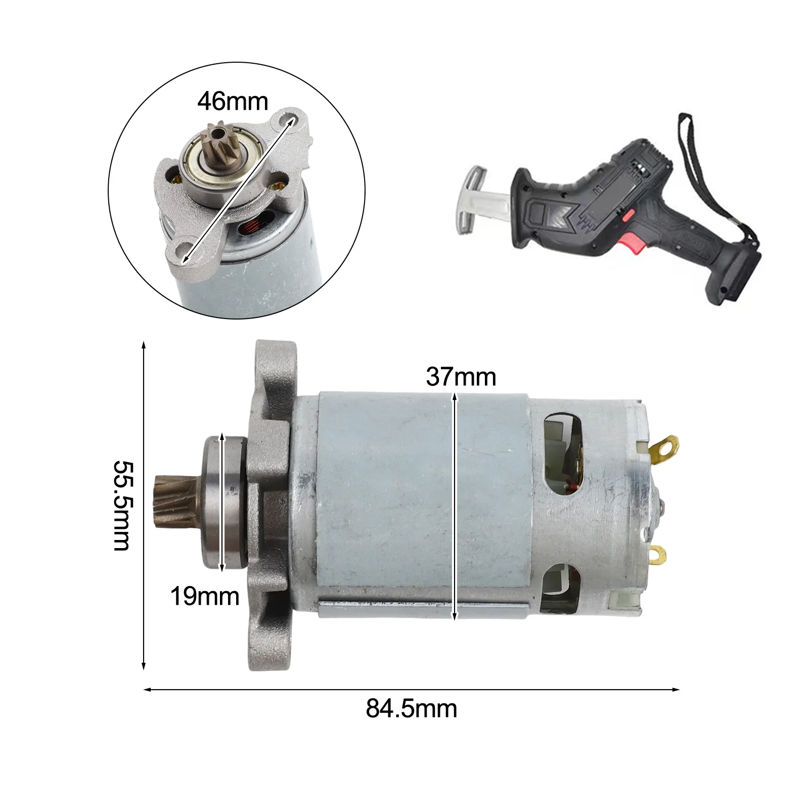 For Building Projects Approx. 84.5*55.5mm 3.33*2.19 In Electric Saber Saw 21V Lithium Reciprocating Saw Power Tool 550 Rotor
For Building Projects Approx. 84.5*55.5mm 3.33*2.19 In Electric Saber Saw 21V Lithium Reciprocating Saw Power Tool 550 Rotor