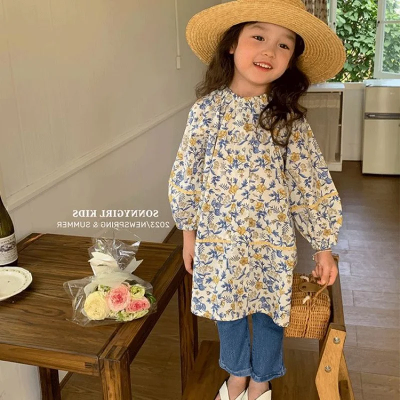 Girls' Floral Dress New Style Children's Fashionable Country Style Dress Little Girl Puff Sleeve Long Dress
Girls' Floral Dress New Style Children's Fashionable Country Style Dress Little Girl Puff Sleeve Long Dress