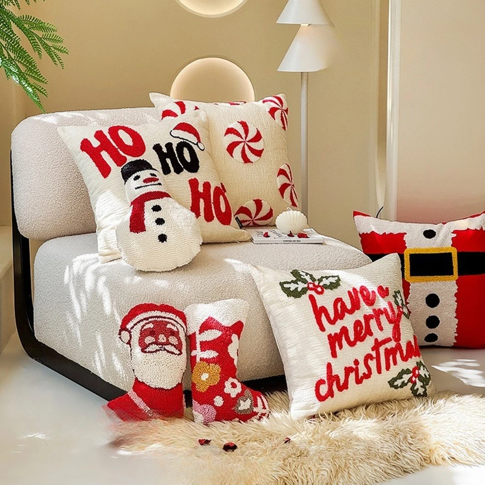 45x45cm Christmas Embroidered Tufted Pillowcase Cojines Canvas Christmas Crutches Throw Sofa Cushions Cover Headboard Pillowcase 
45x45cm Christmas Embroidered Tufted Pillowcase Cojines Canvas Christmas Crutches Throw Sofa Cushions Cover Headboard Pillowcase