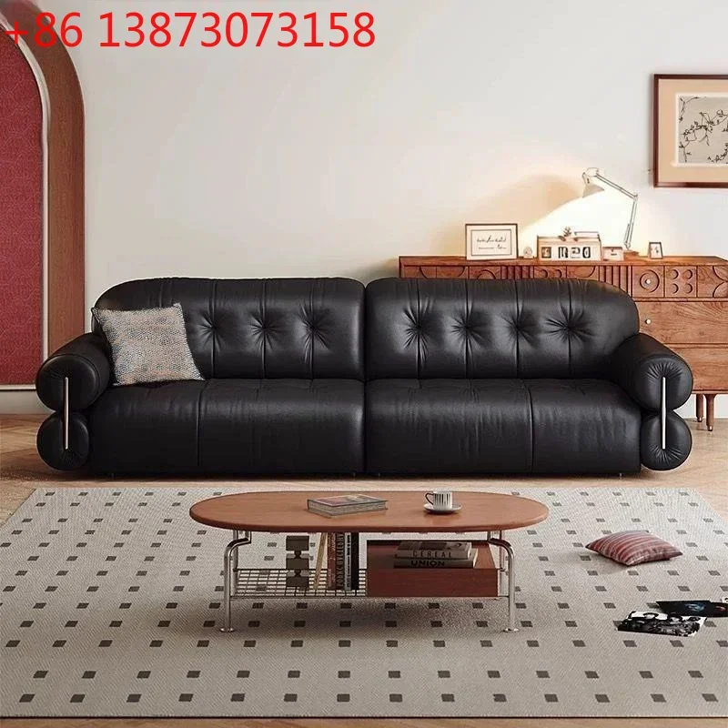 Brown sugar cloud leather living room small apartment first layer leather Italian retro medieval style net red
Brown sugar cloud leather living room small apartment first layer leather Italian retro medieval style net red
