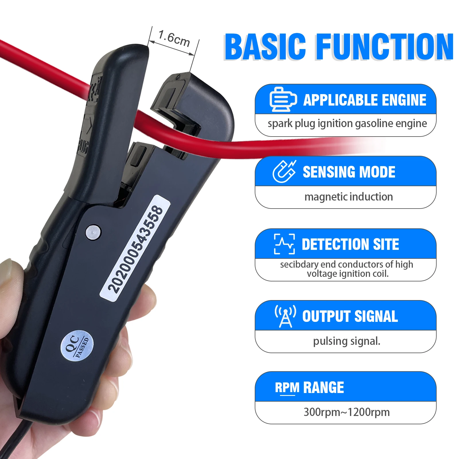 Automotive Ignition Signal Pick Up Clamp Engine Spark Plug Wire Tester for Multimeter Oscilloscope
Automotive Ignition Signal Pick Up Clamp Engine Spark Plug Wire Tester for Multimeter Oscilloscope