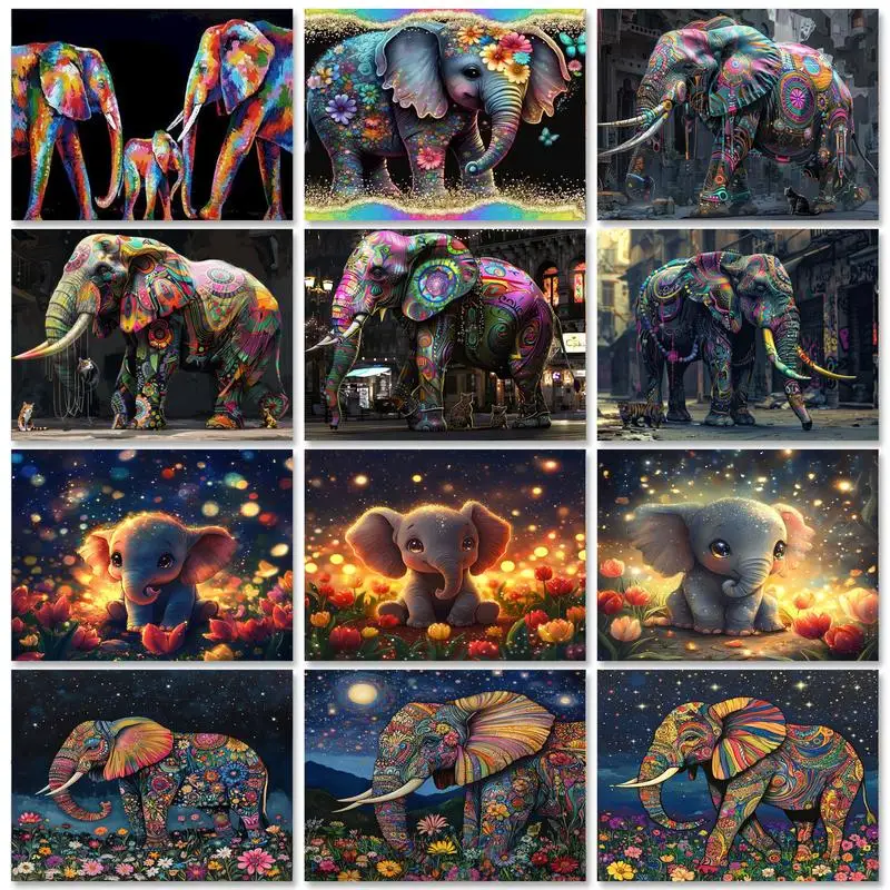 GATYZTORY Hand Painting Colorful Elephant Painting By Numbers Kit DIY Artwork Canvas Art Gift Home Decoration Acrylic Paint Kits
GATYZTORY Hand Painting Colorful Elephant Painting By Numbers Kit DIY Artwork Canvas Art Gift Home Decoration Acrylic Paint Kits