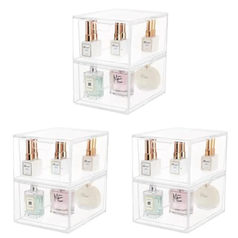 6 Pack Stackable Makeup Organizer Storage Drawers 4.5'' Tall Acrylic Cosmetic Display Case Clear Bathroom Plastic Storage Bins
6 Pack Stackable Makeup Organizer Storage Drawers 4.5'' Tall Acrylic Cosmetic Display Case Clear Bathroom Plastic Storage Bins