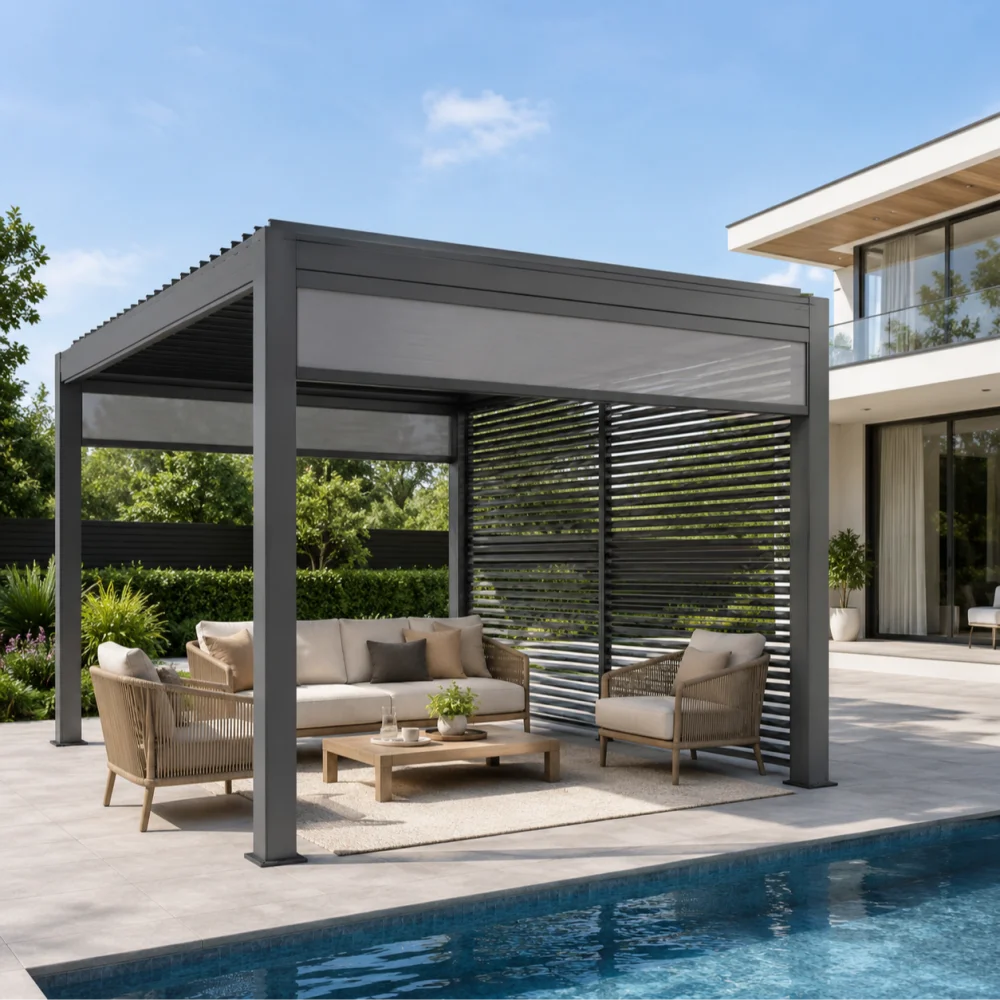 10x10 FT Bioclimatic Aluminum Pergola Waterproof Manual Louver Roof Outdoor Gazebo for Patio Garden Backyard Sunshade Shelter
10x10 FT Bioclimatic Aluminum Pergola Waterproof Manual Louver Roof Outdoor Gazebo for Patio Garden Backyard Sunshade Shelter