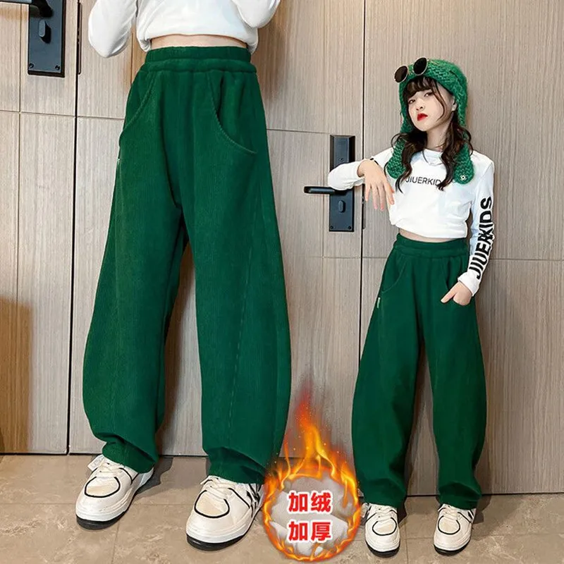 Girls New Autumn Winter Warm Fashion Pants Plush Fleece Trousers Sports Long Loose Pants Big Kids Fall Outwear Clothing 5-14Year
Girls New Autumn Winter Warm Fashion Pants Plush Fleece Trousers Sports Long Loose Pants Big Kids Fall Outwear Clothing 5-14Year