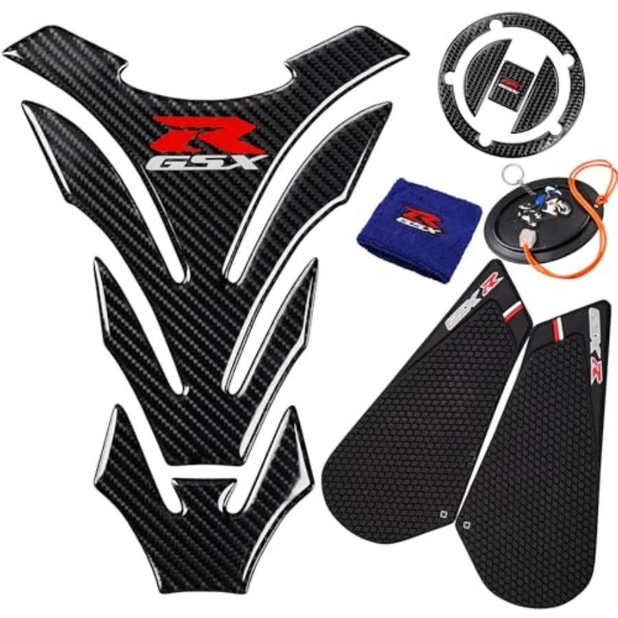3D Black Rubber Side, Tank Pad Protector, Anti Slip Sticker, Tank Side Traction Pad, 3D Gas Cap, Fuel Cap Decal, Tank Protector