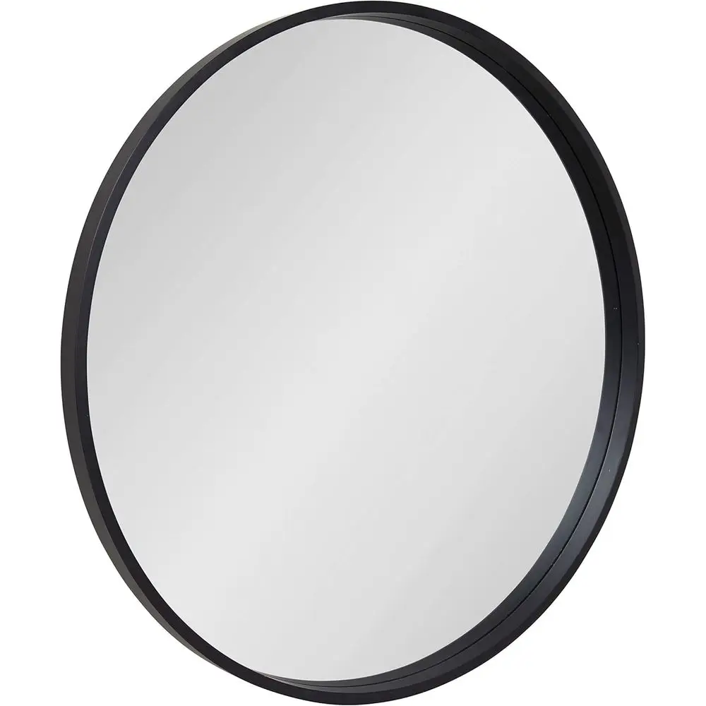 Travis Round Wood Wall Mirror, 31.5" Diameter, Black, ern Wall Décor Accent
Travis Round Wood Wall Mirror, 31.5" Diameter, Black, ern Wall Décor Accent