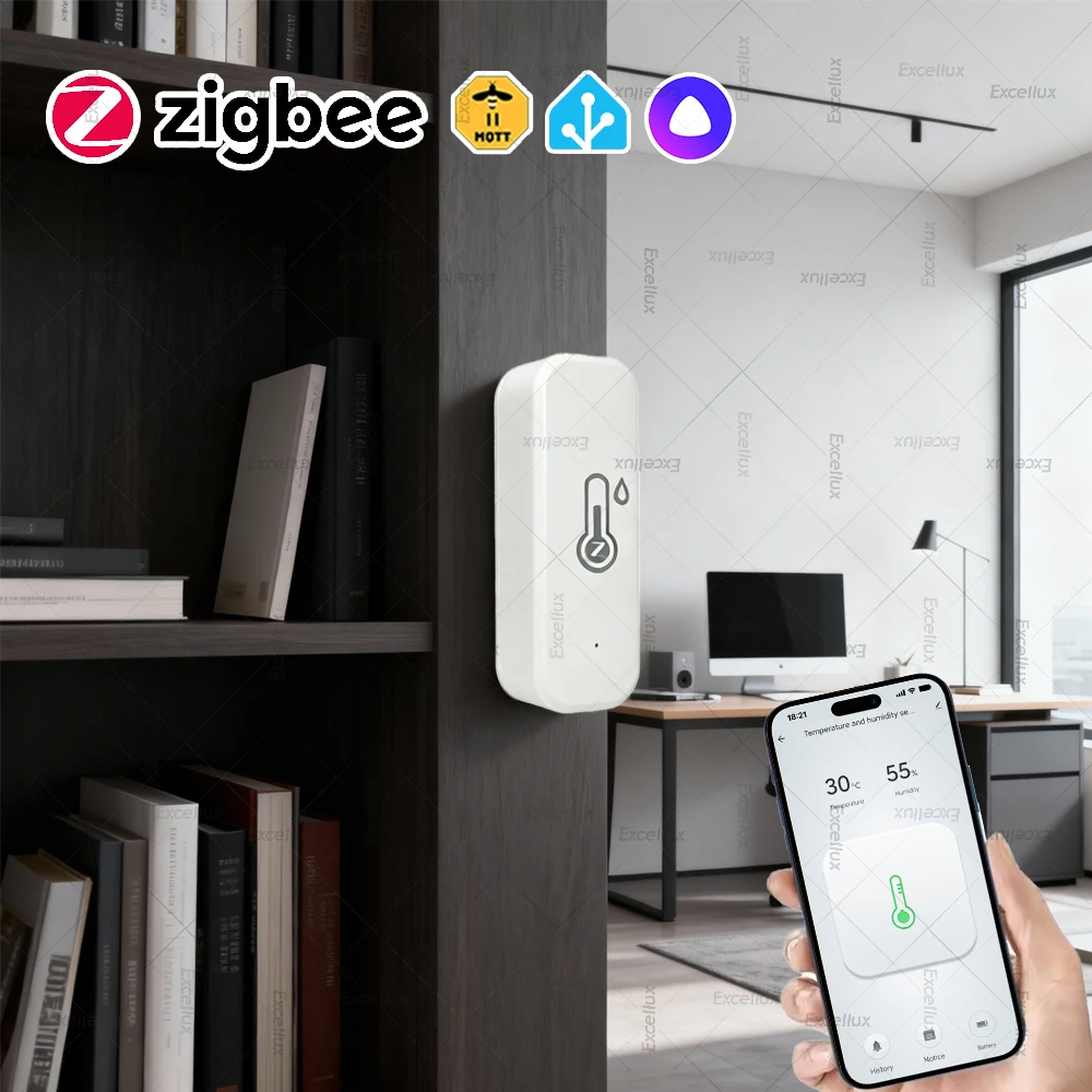 Zigbee 3.0 Temperature and Humidity Sensor Thermometer Hygrometer APP Remote Monitor Home Automation Work with zigbee2mqtt Alice