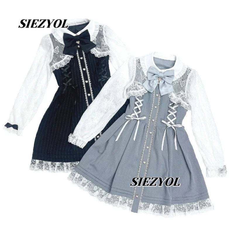 Japanese Sweet & Cute Girls Long Sleeve Dress Peter Pan Collar Lace Trim Large Bow Cinched Waist Tie Waist Midi Dresses
Japanese Sweet & Cute Girls Long Sleeve Dress Peter Pan Collar Lace Trim Large Bow Cinched Waist Tie Waist Midi Dresses