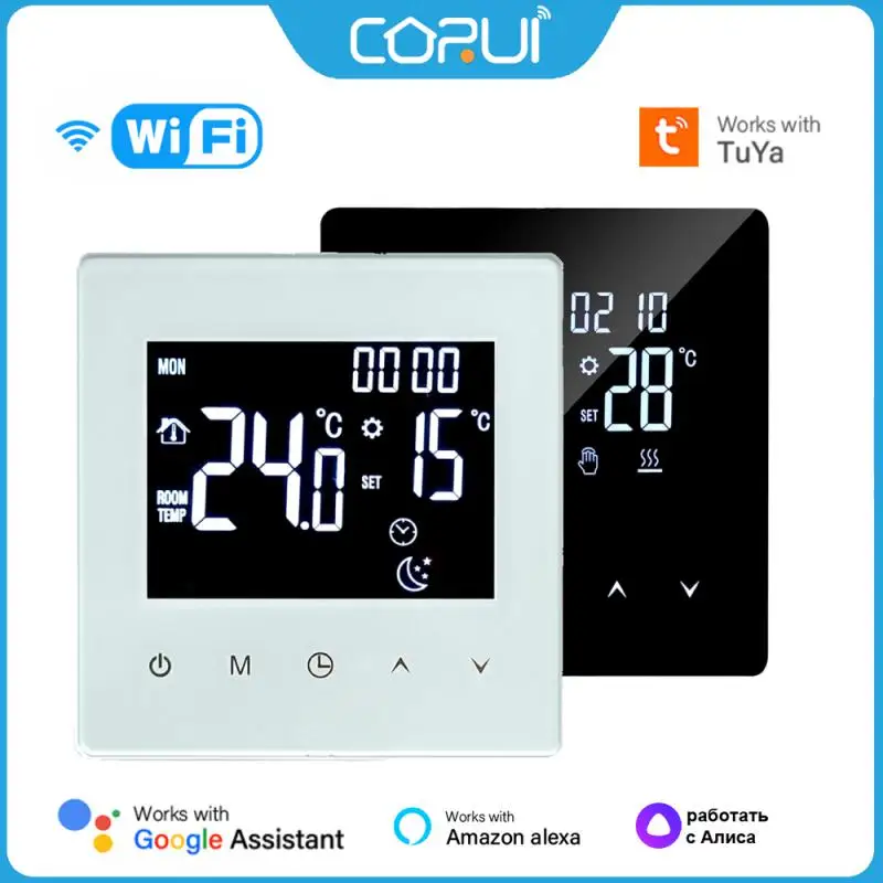 Умный термостат CORUI Tuya, Wi-Fi термостат для нагрева пола и воды, 3/16 А, подходит для Google Home, Alexa, Alice
Умный термостат CORUI Tuya, Wi-Fi термостат для нагрева пола и воды, 3/16 А, подходит для Google Home, Alexa, Alice