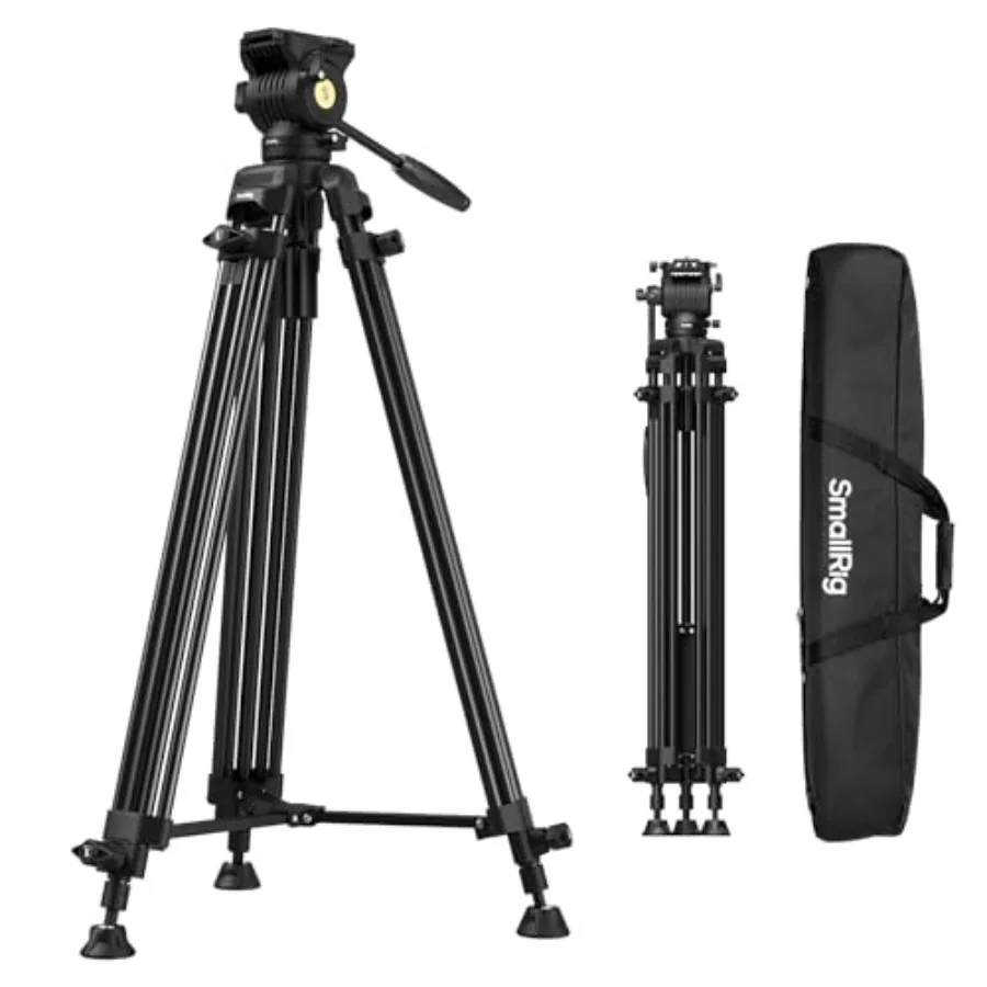 73''/186cm Heavy Duty Aluminum Alloy Video Tripod Max Load 8kg Fluid Head with +85 to -78 Tilt Range Compact Travel Tripod Weig
73''/186cm Heavy Duty Aluminum Alloy Video Tripod Max Load 8kg Fluid Head with +85 to -78 Tilt Range Compact Travel Tripod Weig