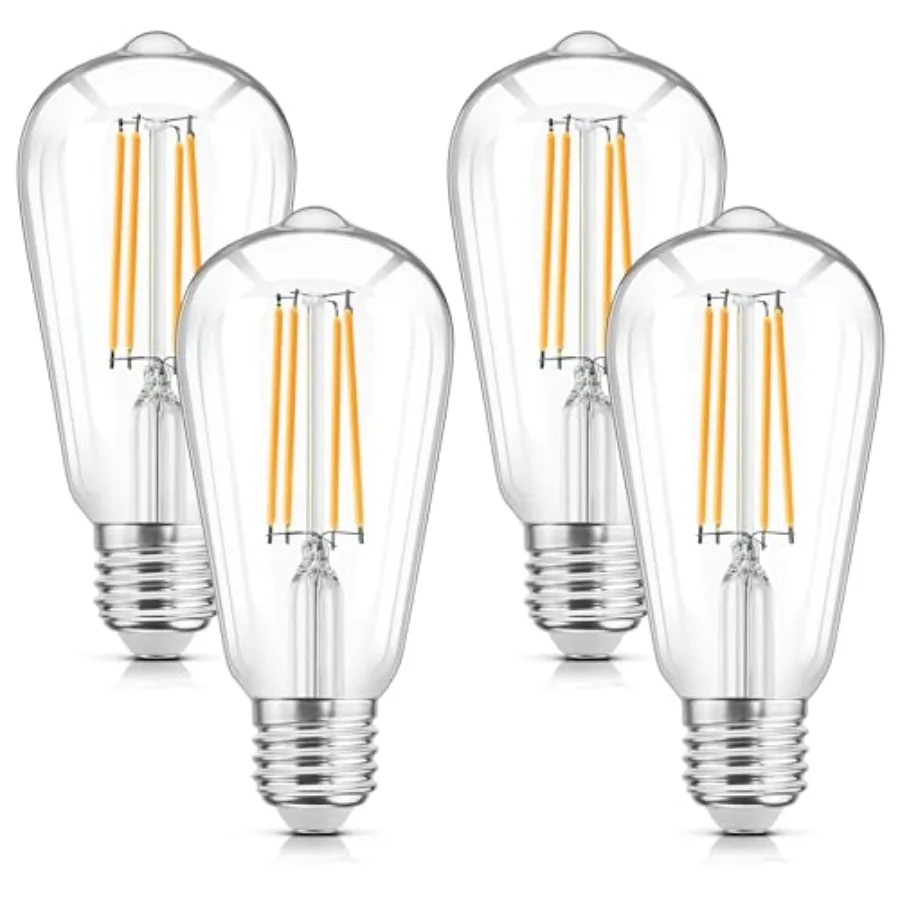 LED Filament Light Bulbs, Bright Vintage 6W LED Edison Bulbs, St58 Light Bulbs with CRI 85+, E26 Standard Base, 900LUM, Non-Dim
LED Filament Light Bulbs, Bright Vintage 6W LED Edison Bulbs, St58 Light Bulbs with CRI 85+, E26 Standard Base, 900LUM, Non-Dim