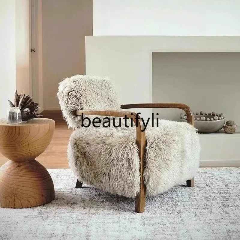 Vintage Style Lamb Wool Sofa Chair for Home Living Room, Suitable for Various Sizes, Single Sofa Leisure Chair
Vintage Style Lamb Wool Sofa Chair for Home Living Room, Suitable for Various Sizes, Single Sofa Leisure Chair