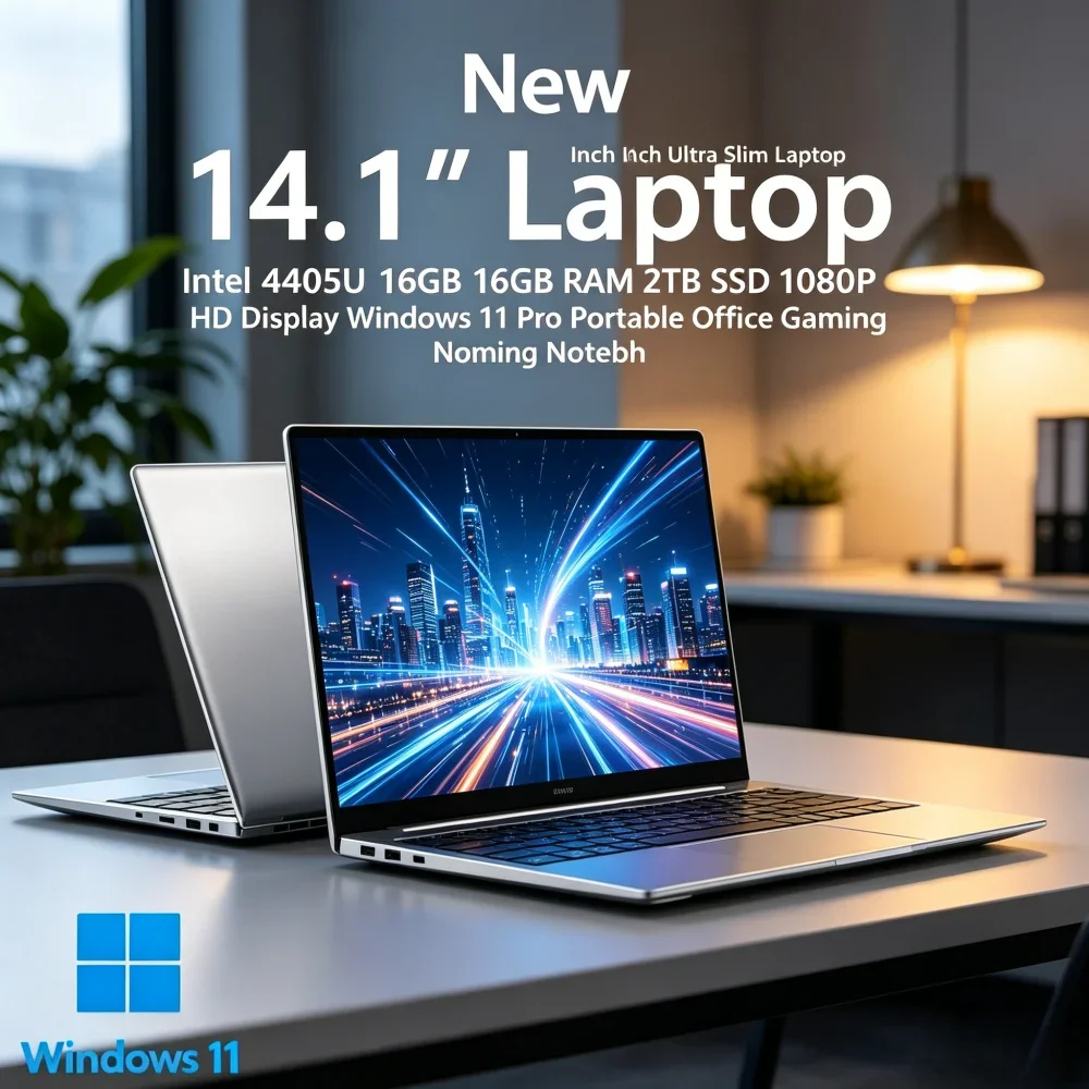 New 14.1" Ultra Slim Laptop Intel 4405U 16GB RAM 2TB SSD 1080P HD Win11 Pro Portable Office Gaming Laptop
New 14.1" Ultra Slim Laptop Intel 4405U 16GB RAM 2TB SSD 1080P HD Win11 Pro Portable Office Gaming Laptop