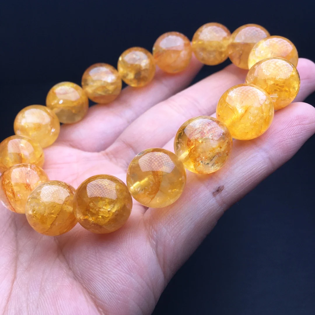 14MM Natural Yellow Fire Quartz Hematoid Bracelet For Women Men Love Gift Crystal Beads Strands Jewelry Gift 1PCS
14MM Natural Yellow Fire Quartz Hematoid Bracelet For Women Men Love Gift Crystal Beads Strands Jewelry Gift 1PCS