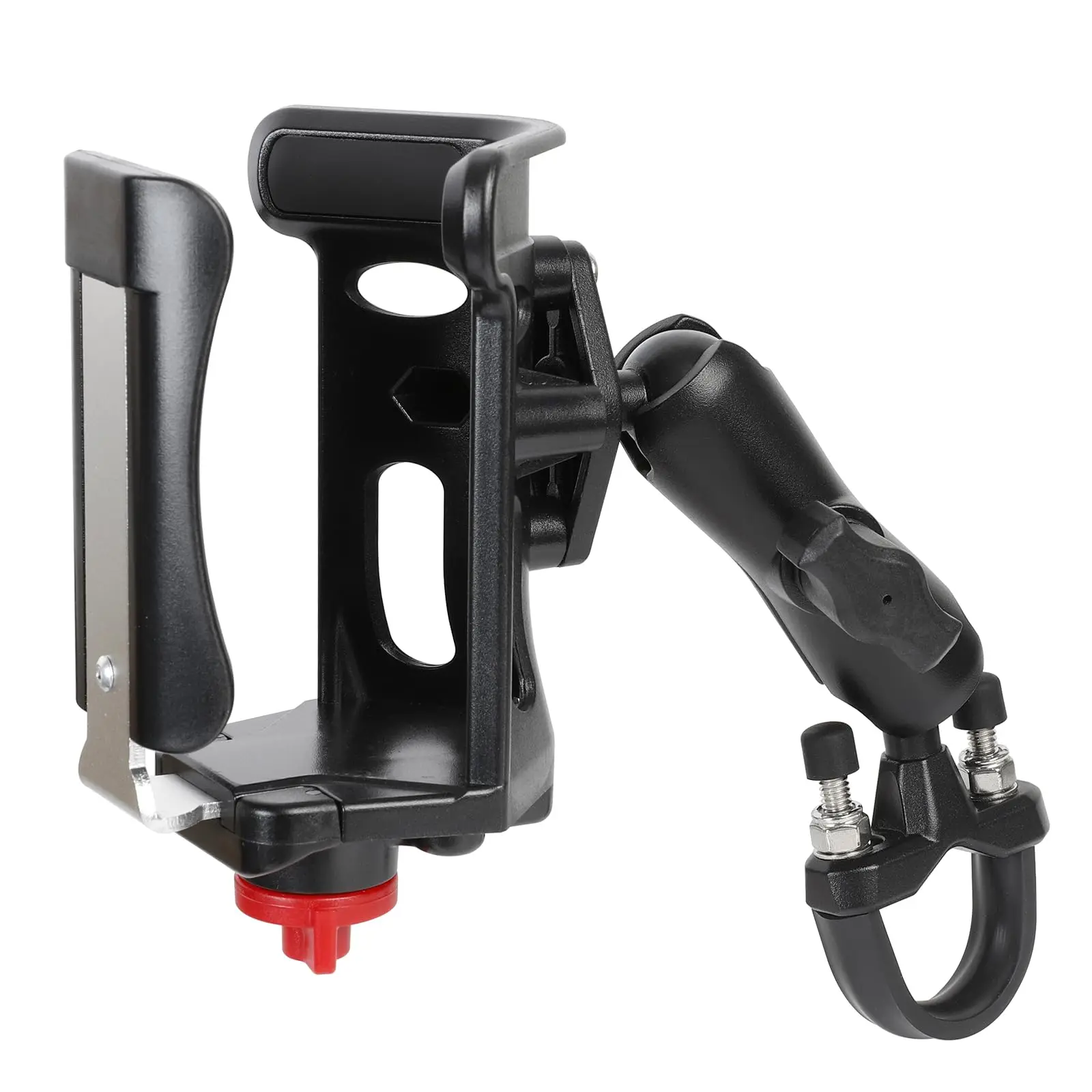 Universal Heavy-Duty Motorcycle Drink Holder With 360° Swivel Arm, Aluminum Alloy Mount, U-Bolt Handlebar Clamp For Bike ATV UTV
Universal Heavy-Duty Motorcycle Drink Holder With 360° Swivel Arm, Aluminum Alloy Mount, U-Bolt Handlebar Clamp For Bike ATV UTV