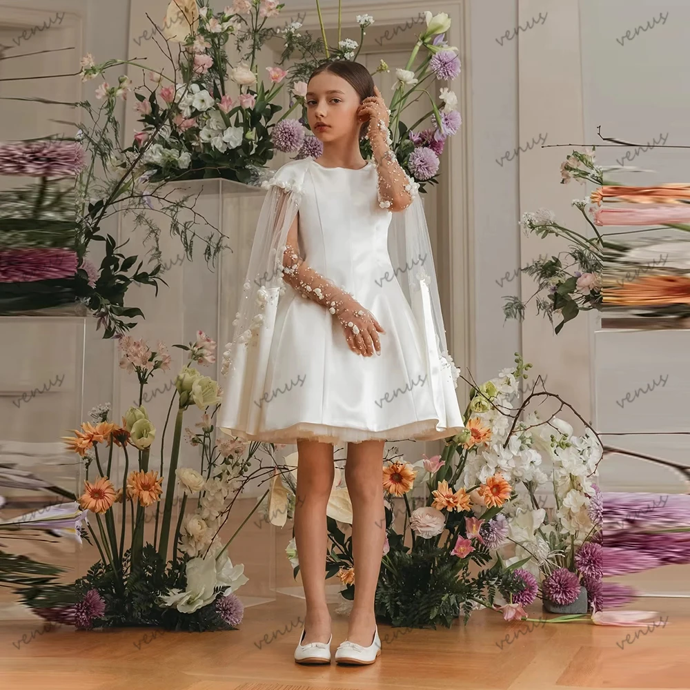 Simple Ball Flower Girl Dresses Long Flare Sleeves A Line Knee-Length Princess Birthday Customized فساتين سهرة Vestido De Novia
Simple Ball Flower Girl Dresses Long Flare Sleeves A Line Knee-Length Princess Birthday Customized فساتين سهرة Vestido De Novia