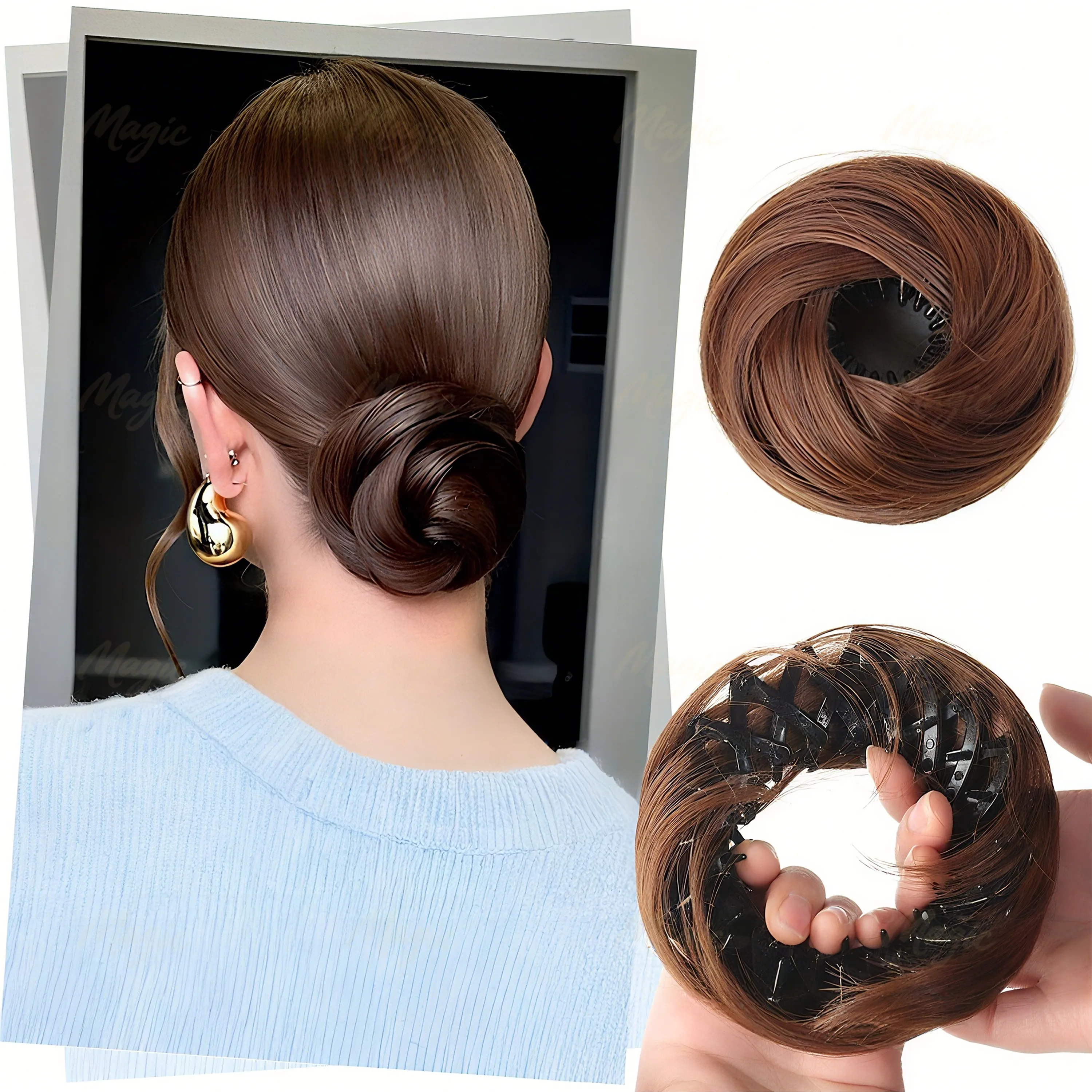 Wigundle Women's Synthetic Hair Bun Messy Straight Black Brown Claw Chignon Wrap Around Ponytail Extension For Daily Dress up
Wigundle Women's Synthetic Hair Bun Messy Straight Black Brown Claw Chignon Wrap Around Ponytail Extension For Daily Dress up