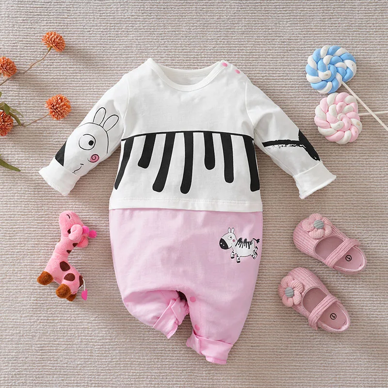 Для новорожденных девочек милый мультфильм сращивание животных зебра повседневный простой и удобный розовый весенне-осенний детский комбинезон с длинными рукавами
Для новорожденных девочек милый мультфильм сращивание животных зебра повседневный простой и удобный розовый весенне-осенний детский комбинезон с длинными рукавами