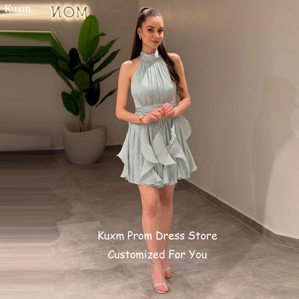 Kuxm Chiffon Elegant Prom Dresses Women Mini Halter A Line Sleeveless Vestidos De Fiesta Short Vintage Party Dress Customized
Kuxm Chiffon Elegant Prom Dresses Women Mini Halter A Line Sleeveless Vestidos De Fiesta Short Vintage Party Dress Customized