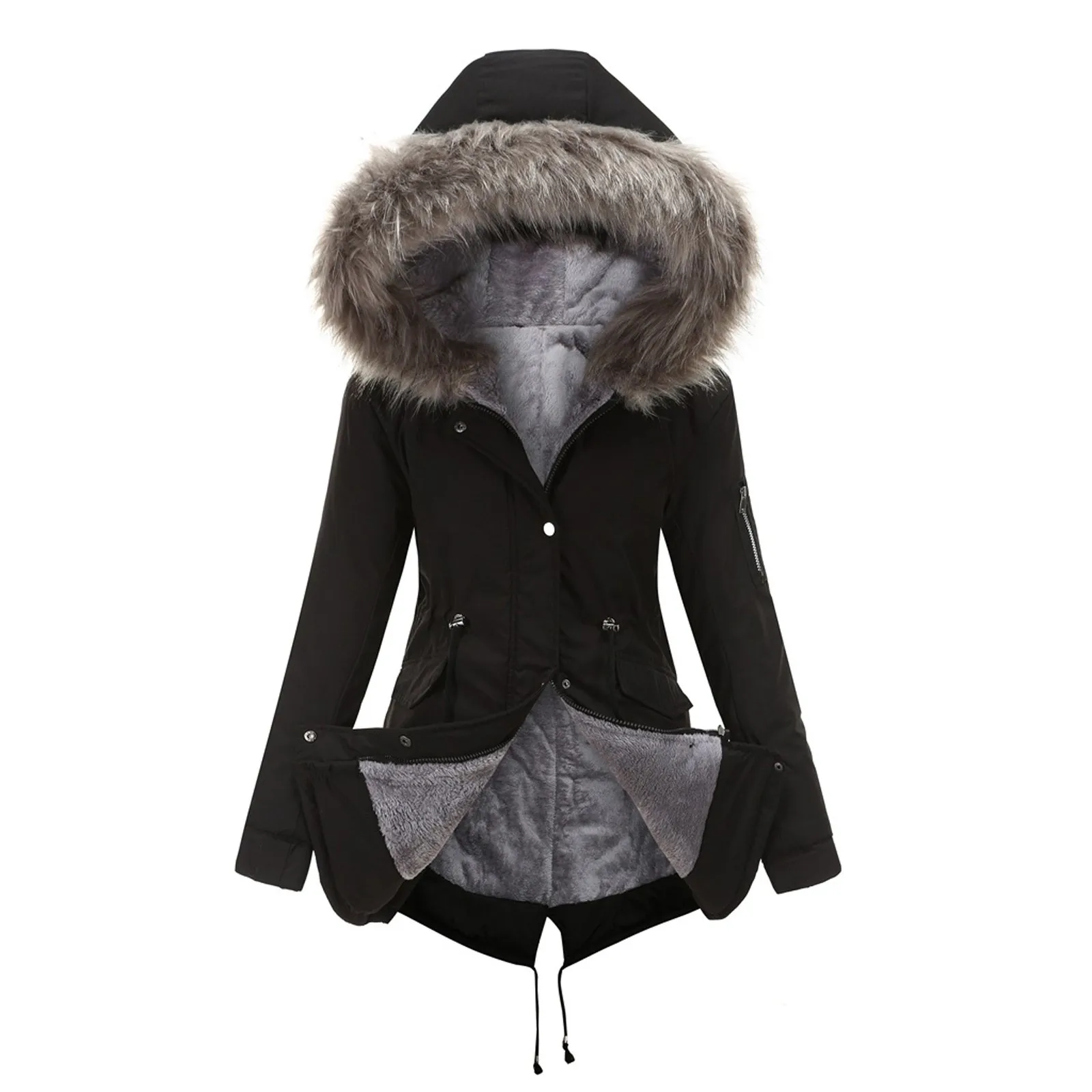 Women's Thickened Overcoat Warm Trendy Winter Fleece Lined Hoodie Autumn Winter Jackets Winter Warm Coats Loose Coat
Women's Thickened Overcoat Warm Trendy Winter Fleece Lined Hoodie Autumn Winter Jackets Winter Warm Coats Loose Coat