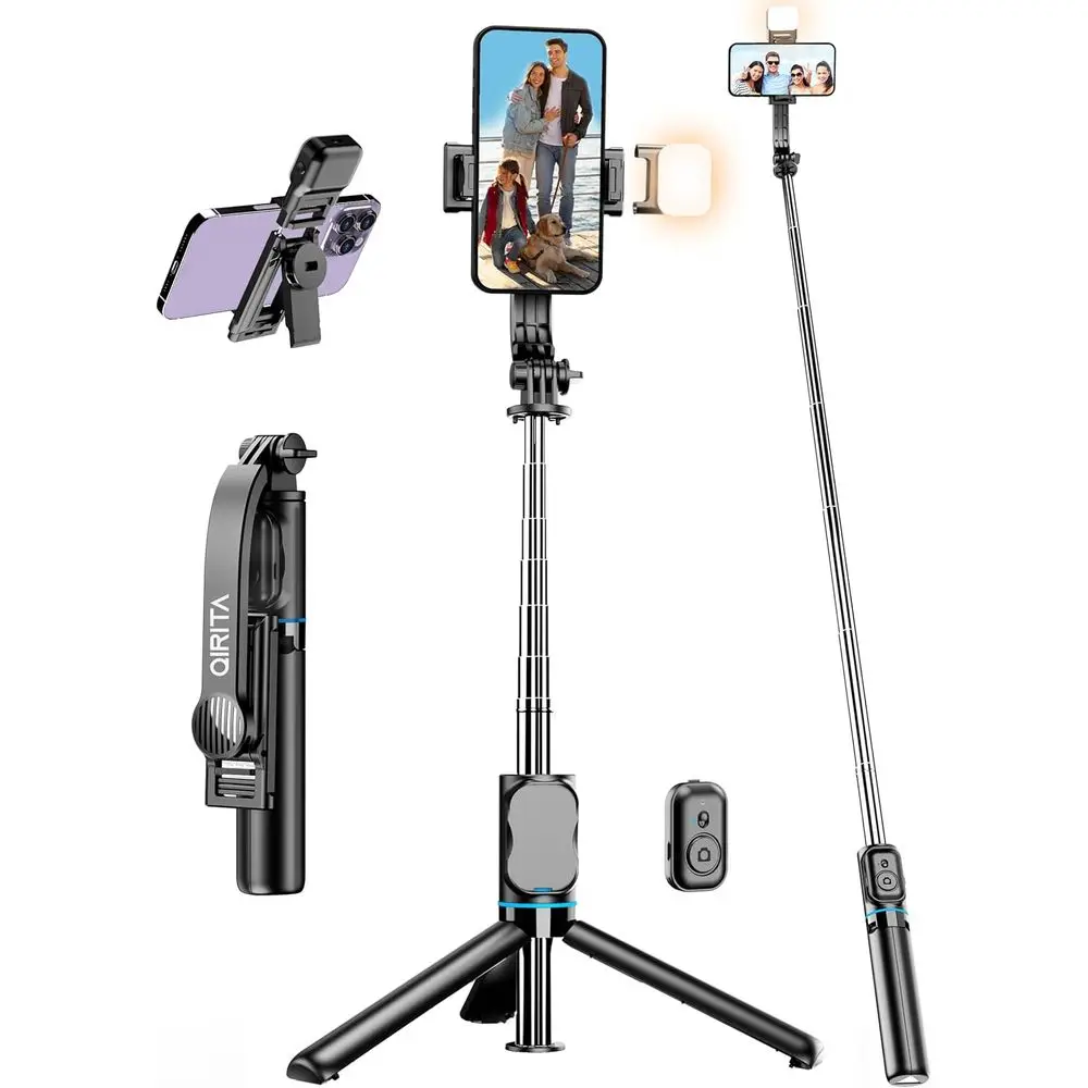 42 Adjustable Tripod with LED Light, Detachable Remote & Phone Holder - Universal for Smartphones
42 Adjustable Tripod with LED Light, Detachable Remote & Phone Holder - Universal for Smartphones