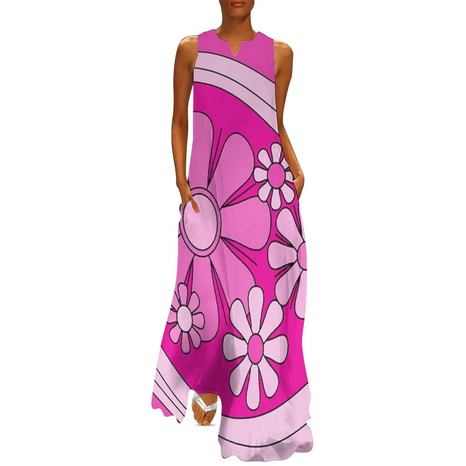 Floral Daydream Retro Flower Lined 60s 70s Pattern in Hot Pink Long Dress Female dress women evening dress evening ladies
Floral Daydream Retro Flower Lined 60s 70s Pattern in Hot Pink Long Dress Female dress women evening dress evening ladies