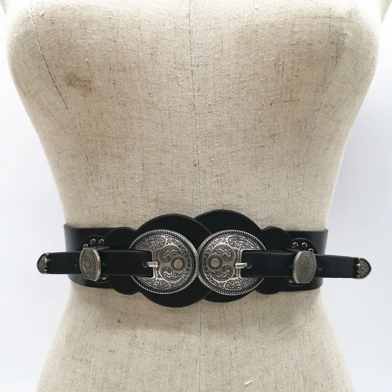 Cross selling PU belt, women's double buckle waistband, retro carved decorative versatile women's waistband
Cross selling PU belt, women's double buckle waistband, retro carved decorative versatile women's waistband