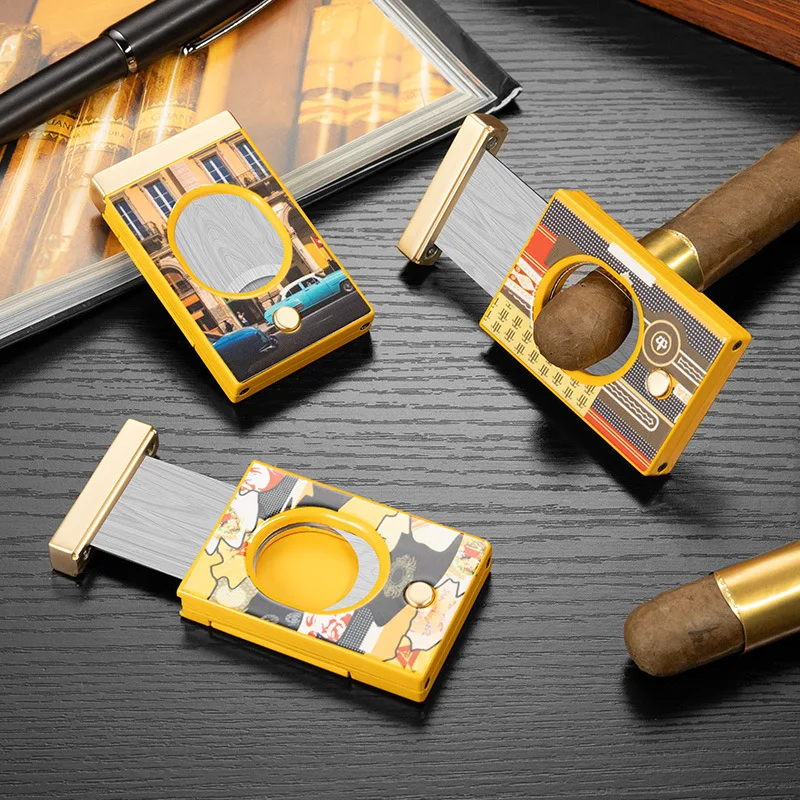 Creative Stainless Steel Cigar Cutter with Sharp Blade Smooth Flat Cutter Personalized Appearance Scissors Gift Box
Creative Stainless Steel Cigar Cutter with Sharp Blade Smooth Flat Cutter Personalized Appearance Scissors Gift Box