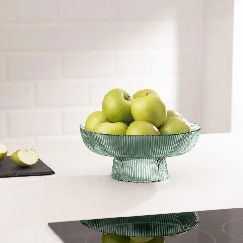 Elegant Green Glass Fruit Bowl - 10.2 Inch Fluted Centerpiece Dish for Snacks, Candy, and Home Decor
Elegant Green Glass Fruit Bowl - 10.2 Inch Fluted Centerpiece Dish for Snacks, Candy, and Home Decor