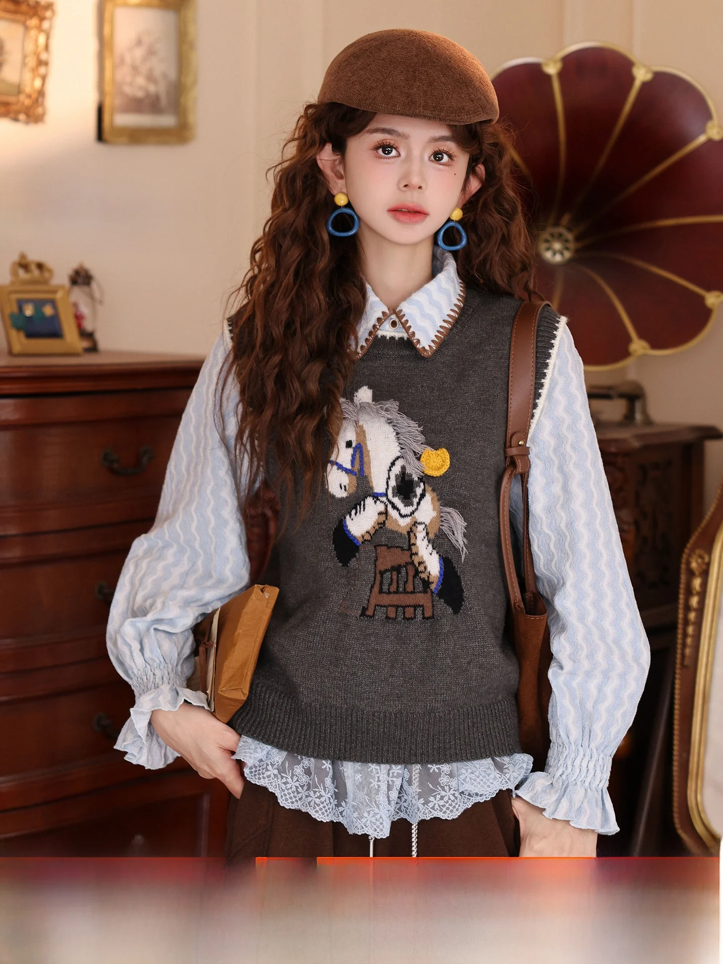 Chen Jiajie Pungteng Little Retro Hong Kong Sle Knitted Vest Women's Autumn Winter Loose Versatile Layering round Nec...
Chen Jiajie Pungteng Little Retro Hong Kong Sle Knitted Vest Women's Autumn Winter Loose Versatile Layering round Nec...