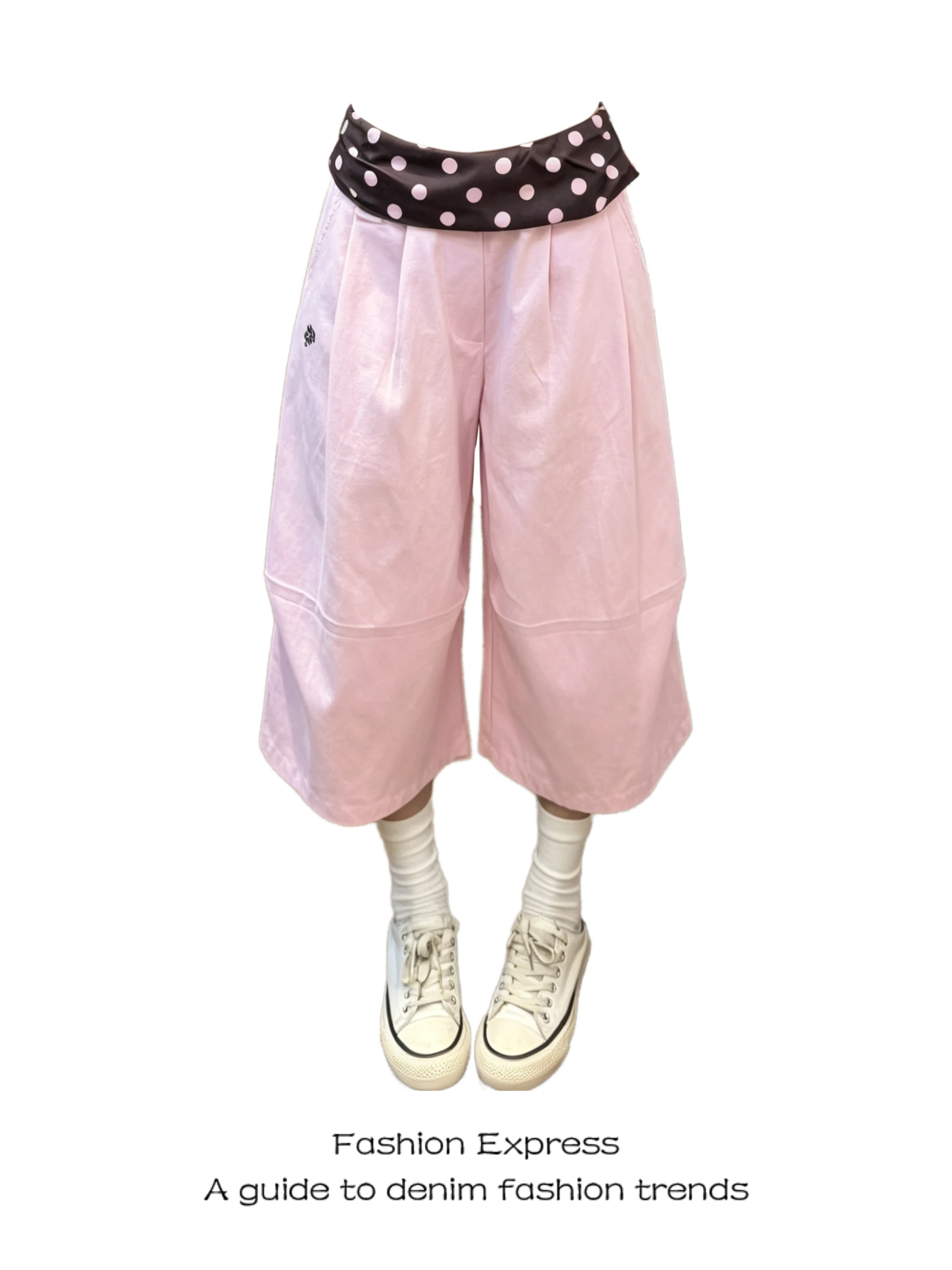 Dopamine Sweet Cool Seven-Foot Pants Women Summer Thin Polka Dot Splicing Loose Straight Casual Sports Paratrooper Pants
Dopamine Sweet Cool Seven-Foot Pants Women Summer Thin Polka Dot Splicing Loose Straight Casual Sports Paratrooper Pants