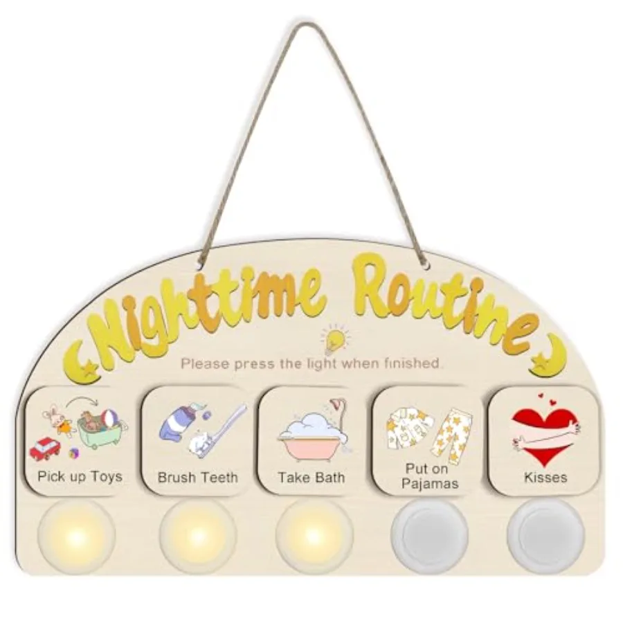 Bedtime Routine Chart for Toddlers Visual Schedule Chore Chart Night to Do List with 5 Tap Lights and 8 Activity Cards Planning
Bedtime Routine Chart for Toddlers Visual Schedule Chore Chart Night to Do List with 5 Tap Lights and 8 Activity Cards Planning