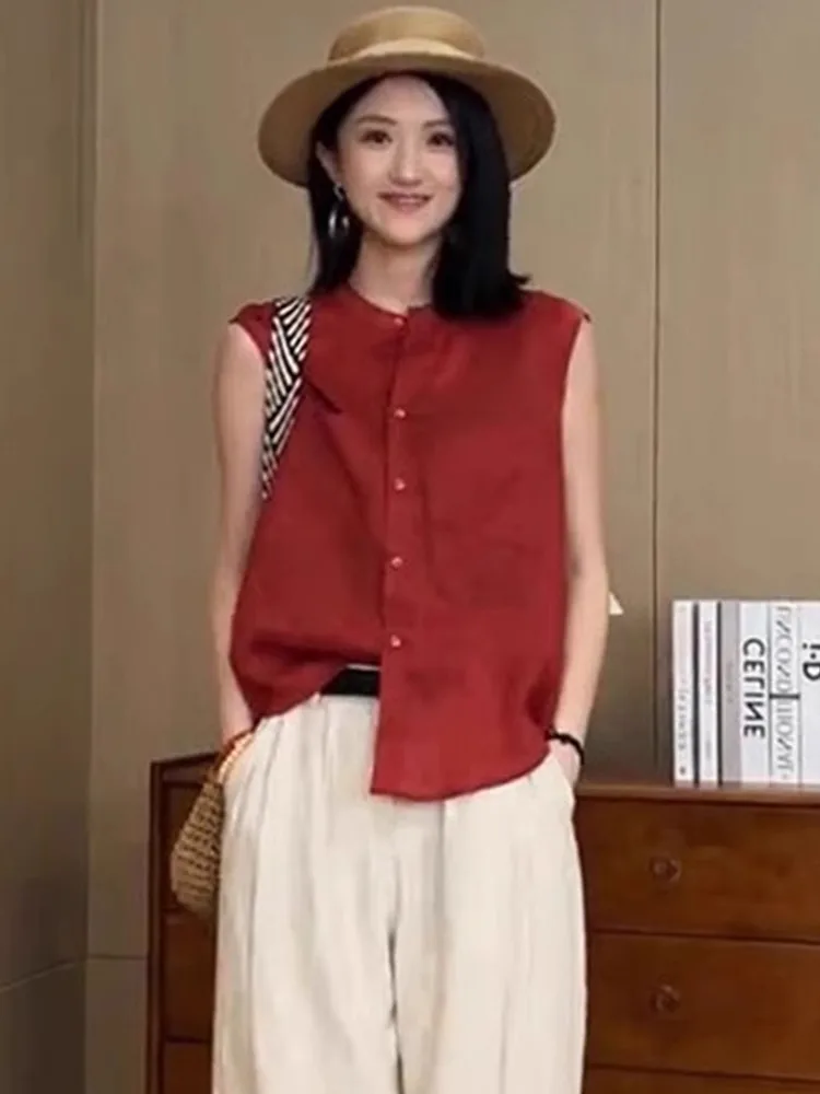 Pure Color Chiffon Sleeveless Shirt Loose Comfortable Fashionable Summer New Style Lightweight Luxury Vest Top for Younger Look
Pure Color Chiffon Sleeveless Shirt Loose Comfortable Fashionable Summer New Style Lightweight Luxury Vest Top for Younger Look