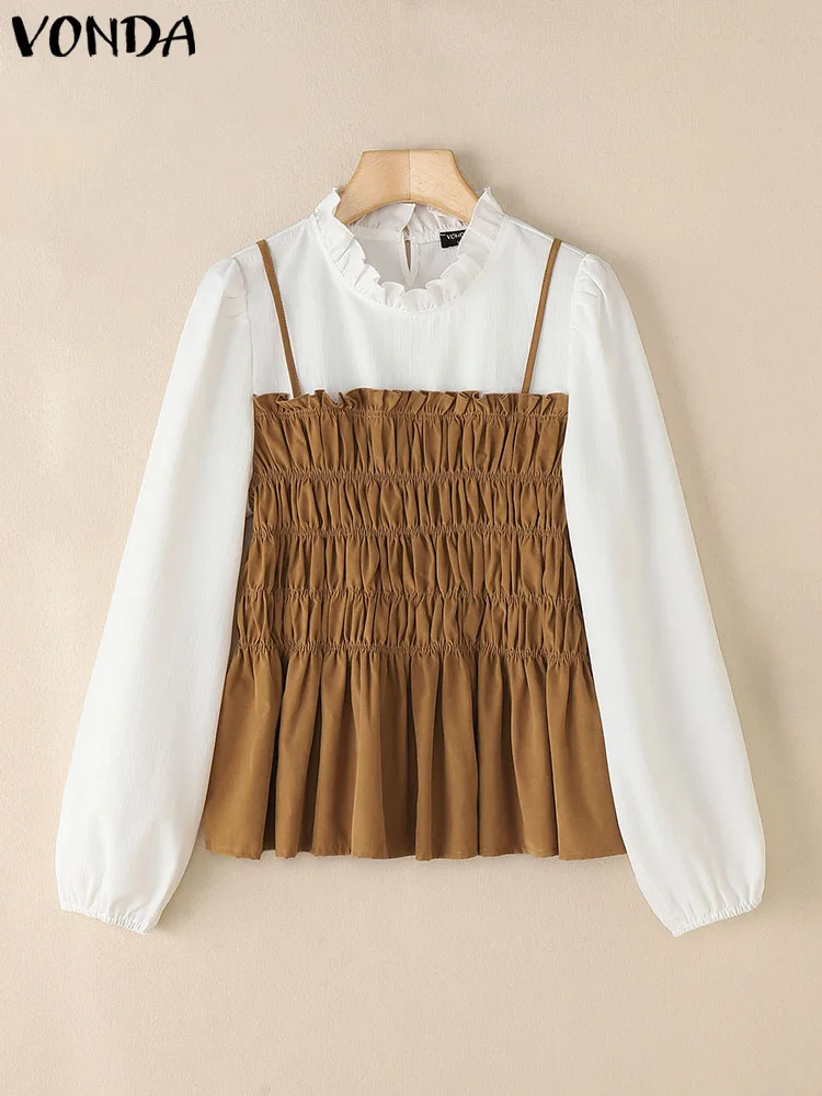 VONDA Women Elegant Ruffled Tops 2025 Pleated OL Work Shirts Casual Patchwork Tunic Female Blusas Long Sleeve Blouse Oversized
VONDA Women Elegant Ruffled Tops 2025 Pleated OL Work Shirts Casual Patchwork Tunic Female Blusas Long Sleeve Blouse Oversized