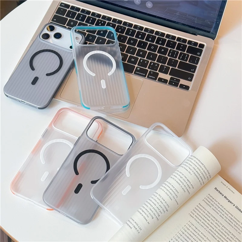 Minimalist Translucent Matte Suitcase Stripes Magsafe Phone Case for IPhone 17 Pro Max 16 15 Wireless Charging Protection Cover
Minimalist Translucent Matte Suitcase Stripes Magsafe Phone Case for IPhone 17 Pro Max 16 15 Wireless Charging Protection Cover