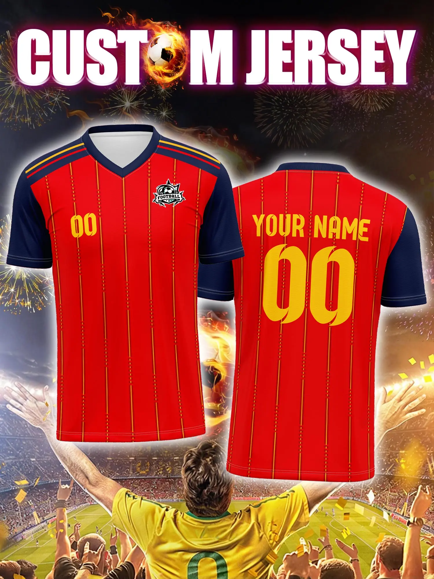 Футболка для футбола с индивидуальным изображением, номером и именем, летняя дышащая спортивная майка из сетчатой ткани.
Футболка для футбола с индивидуальным изображением, номером и именем, летняя дышащая спортивная майка из сетчатой ткани.