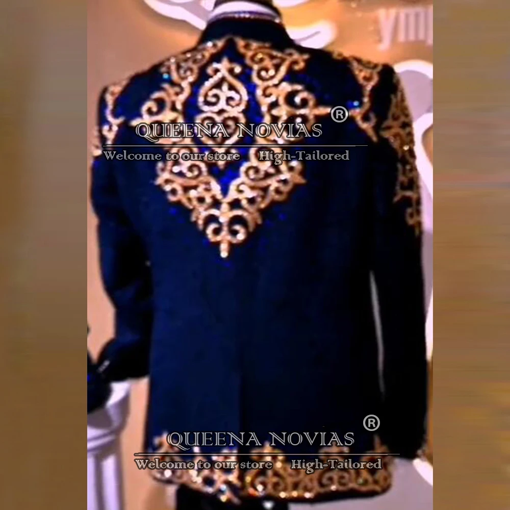 Chic Men Suits Sparkly Gold Beaded Stones Prom Blazer Customized 3-Piece Formal Occasion Groom Wedding Tuxedo trajes para hombre
Chic Men Suits Sparkly Gold Beaded Stones Prom Blazer Customized 3-Piece Formal Occasion Groom Wedding Tuxedo trajes para hombre