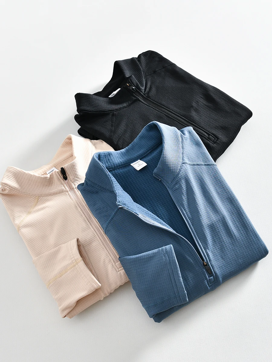 Fashionable Casual Plaid Velvet Long Sleeve T-Shirt for Men Stand Collar Half Zip Autumn Winter Polyester Spandex Blend
Fashionable Casual Plaid Velvet Long Sleeve T-Shirt for Men Stand Collar Half Zip Autumn Winter Polyester Spandex Blend