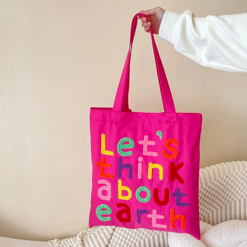 Vacation Canvas Shopping Bag Colorful Letter with Inner Bag Graphic Shoulder Bags Large Capacity Eco Friendly
Vacation Canvas Shopping Bag Colorful Letter with Inner Bag Graphic Shoulder Bags Large Capacity Eco Friendly