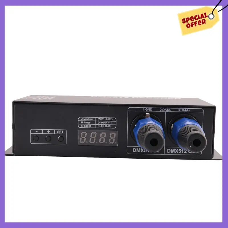 -A96Z 5X Dmx 512 Digital Display Decoder,Dimming Driver Dmx512 Controller For Led Rgbw Tape Strip Light Rj45 (4 Channel)
-A96Z 5X Dmx 512 Digital Display Decoder,Dimming Driver Dmx512 Controller For Led Rgbw Tape Strip Light Rj45 (4 Channel)