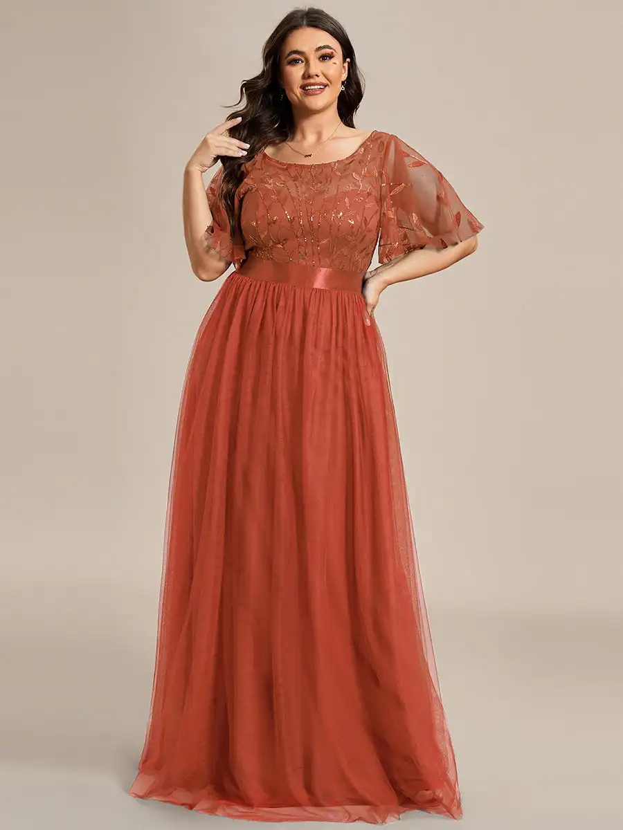 Elegant Luxury Evening Dresses Long A-LINE Short Sleeve O-Neck Floor-Length Gown 2024 of Burnt Orange Bridesmaid Women Dress
Elegant Luxury Evening Dresses Long A-LINE Short Sleeve O-Neck Floor-Length Gown 2024 of Burnt Orange Bridesmaid Women Dress