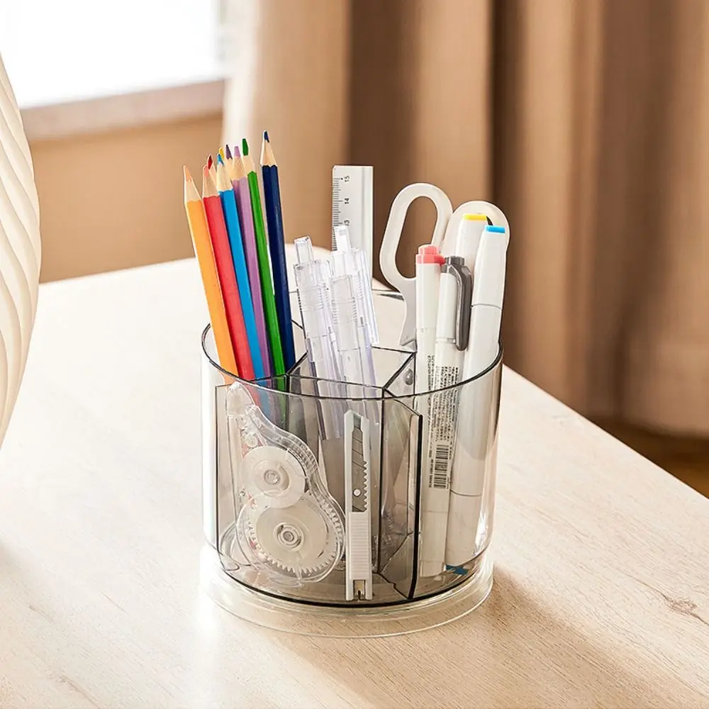 360° Rotation Rotatable Pen Holder 5 Grids Large Capacity Pencil Storage Box Transparent Space Saving Makeup Brush Organizer
360° Rotation Rotatable Pen Holder 5 Grids Large Capacity Pencil Storage Box Transparent Space Saving Makeup Brush Organizer