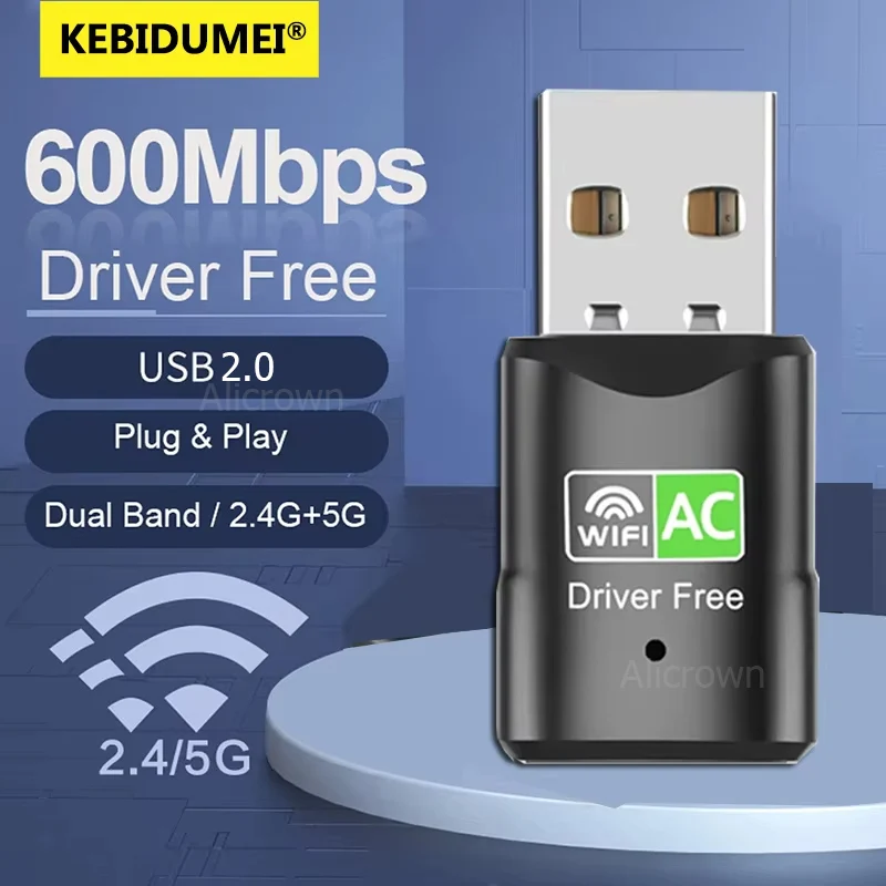 600Mbps USB WiFi Network Card Dual Band 2.4G/5GHz WiFi Dongle 802.11AC Ethernet PC WiFi Receiver Mini Wireless Computer Adapter
600Mbps USB WiFi Network Card Dual Band 2.4G/5GHz WiFi Dongle 802.11AC Ethernet PC WiFi Receiver Mini Wireless Computer Adapter