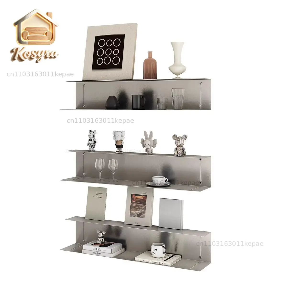 I-shaped shelf wall-mounted multi-layer wall display rack modern simple baffle stainless steel wall-mounted bookshelf
I-shaped shelf wall-mounted multi-layer wall display rack modern simple baffle stainless steel wall-mounted bookshelf