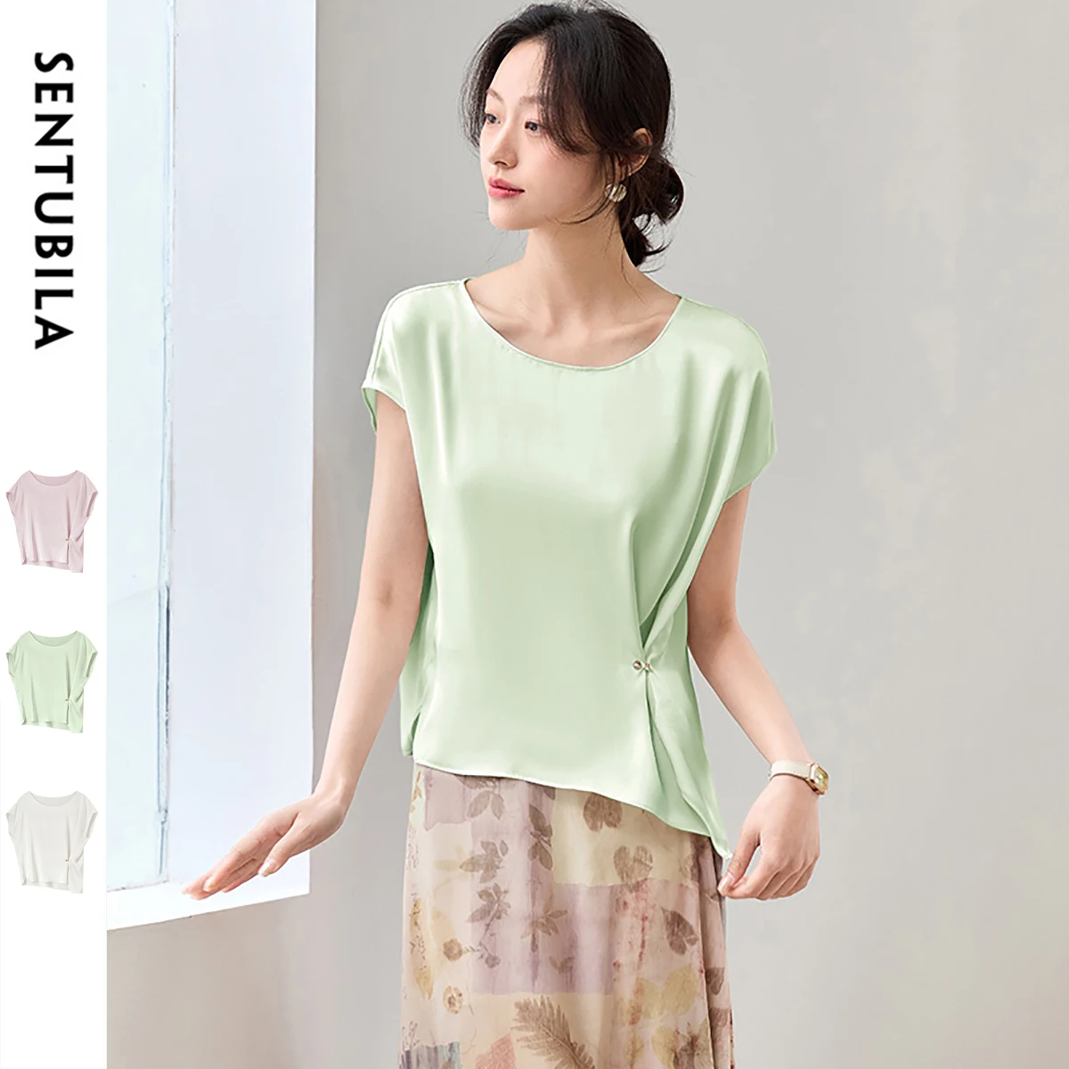 SENTUBILA Batwing Sleeve Chiffon Blouse Women 2025 Irregular Solid Color Casual O Neck Pretty Elegant Women's Blouses 152V59190
SENTUBILA Batwing Sleeve Chiffon Blouse Women 2025 Irregular Solid Color Casual O Neck Pretty Elegant Women's Blouses 152V59190